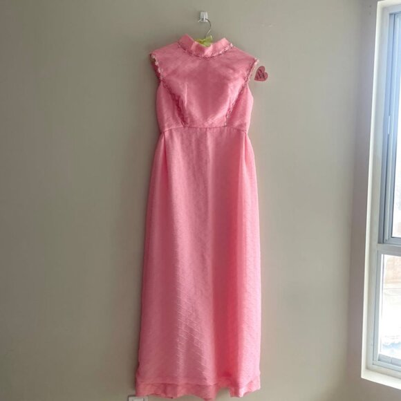 1960s Darling Ribbon Bubblegum Pink Gown - Picture 3 of 7